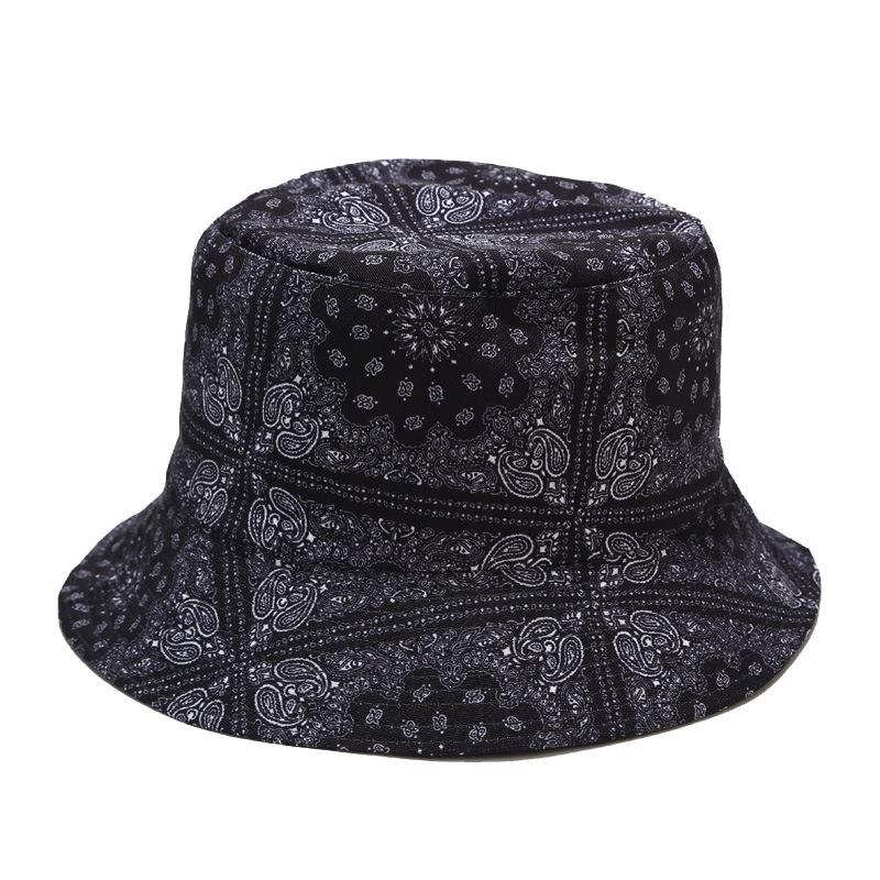 European and American Ins New Cashew Flower Pattern Bucket Hat Women's Summer Outdoor Sunscreen Visor Double-sided Basin Hat