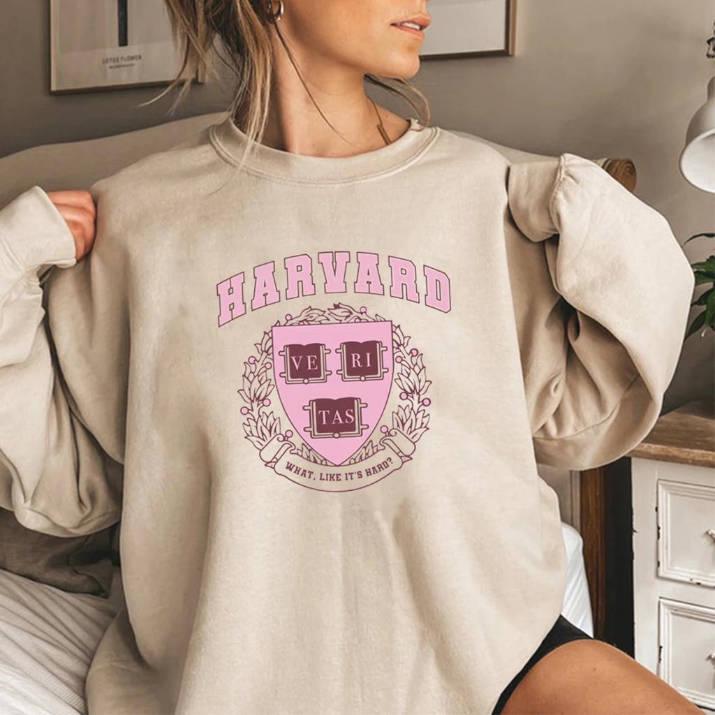 Harvard Legally Blonde Sweatshirt „What Like It's Hard“ Hoodie Elle Woods Rundhals-Sweatshirts Herbst Damen Tops Casual Pullover