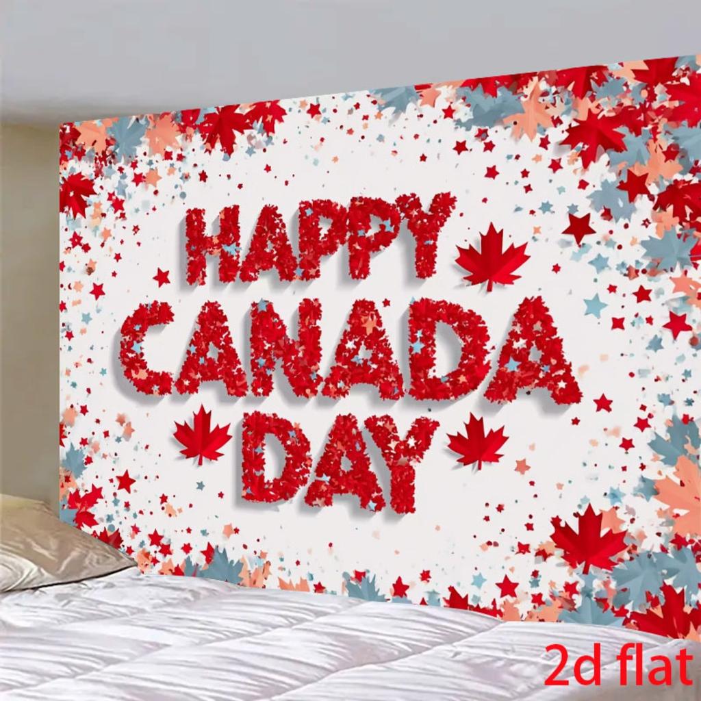 1 2D flat Canada Day Happy Leaf themed background banner suitable for gatherings