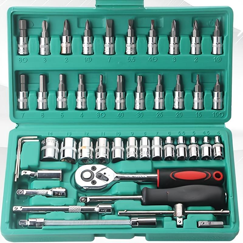 46-piece Socket Wrench Set Automobile and Motorcycle Set Household Hardware Combination Toolbox