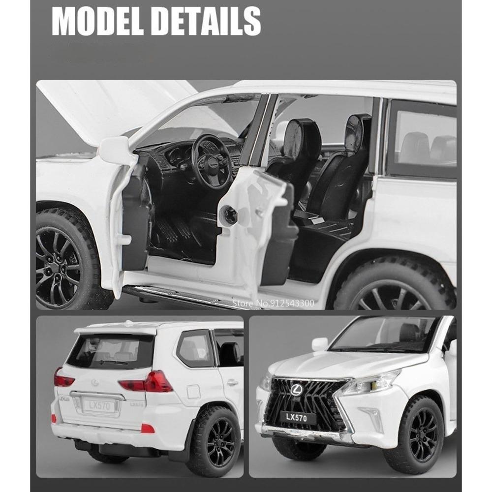 1:32 Scale LX570 X3M Car Model Toy Doors Opened Sound Light Models Pull Back Alloy Diecast Vehicle for Enthusiasts Surprise