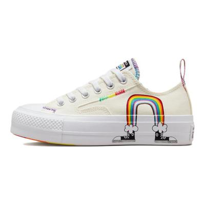 All Star Lift Chuck Taylor Platform Pride Casual Everyday Abrasion Resistant Low-Top Espadrilles Unisex Off-White
