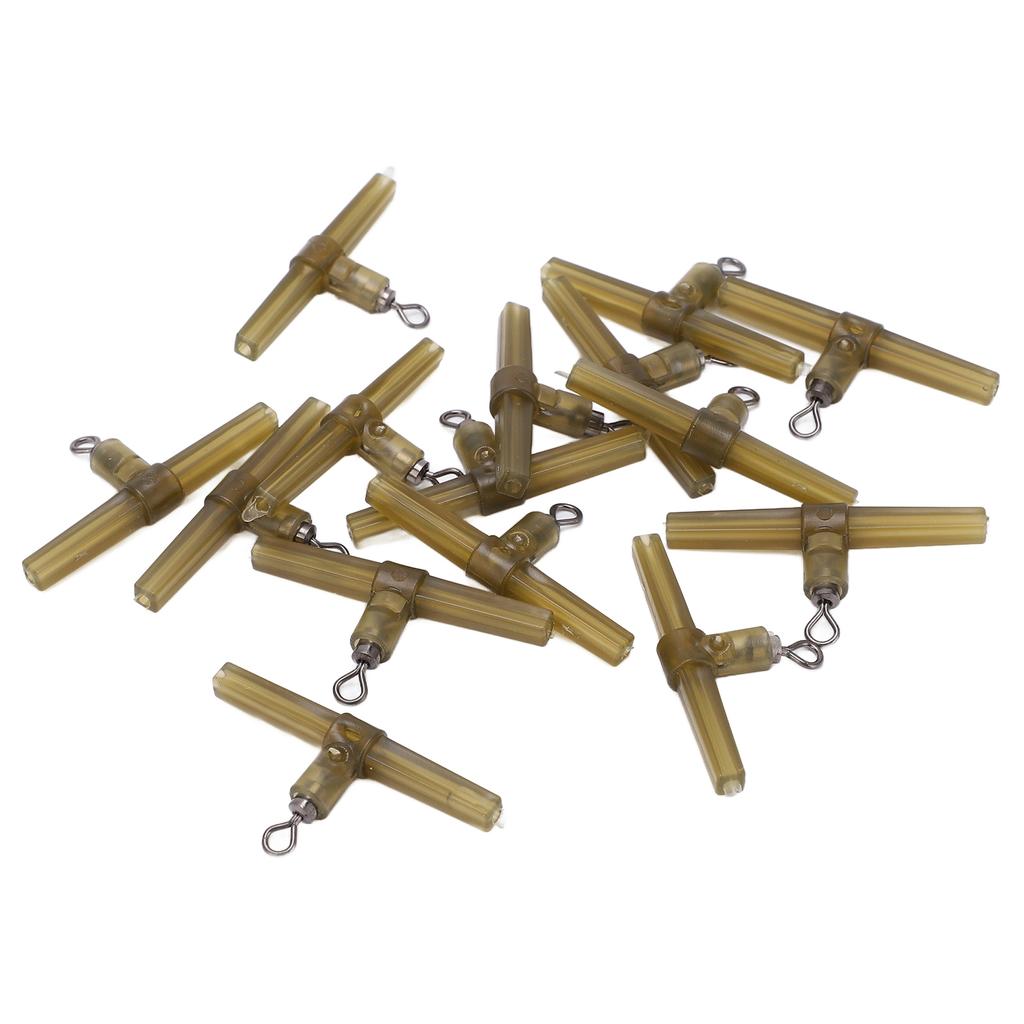 15 Stück Anti-Tangle Sleeves Side Bend mit Wirbel Karpfenhakenvorfach Karpfenangeln Helikopter-Montage