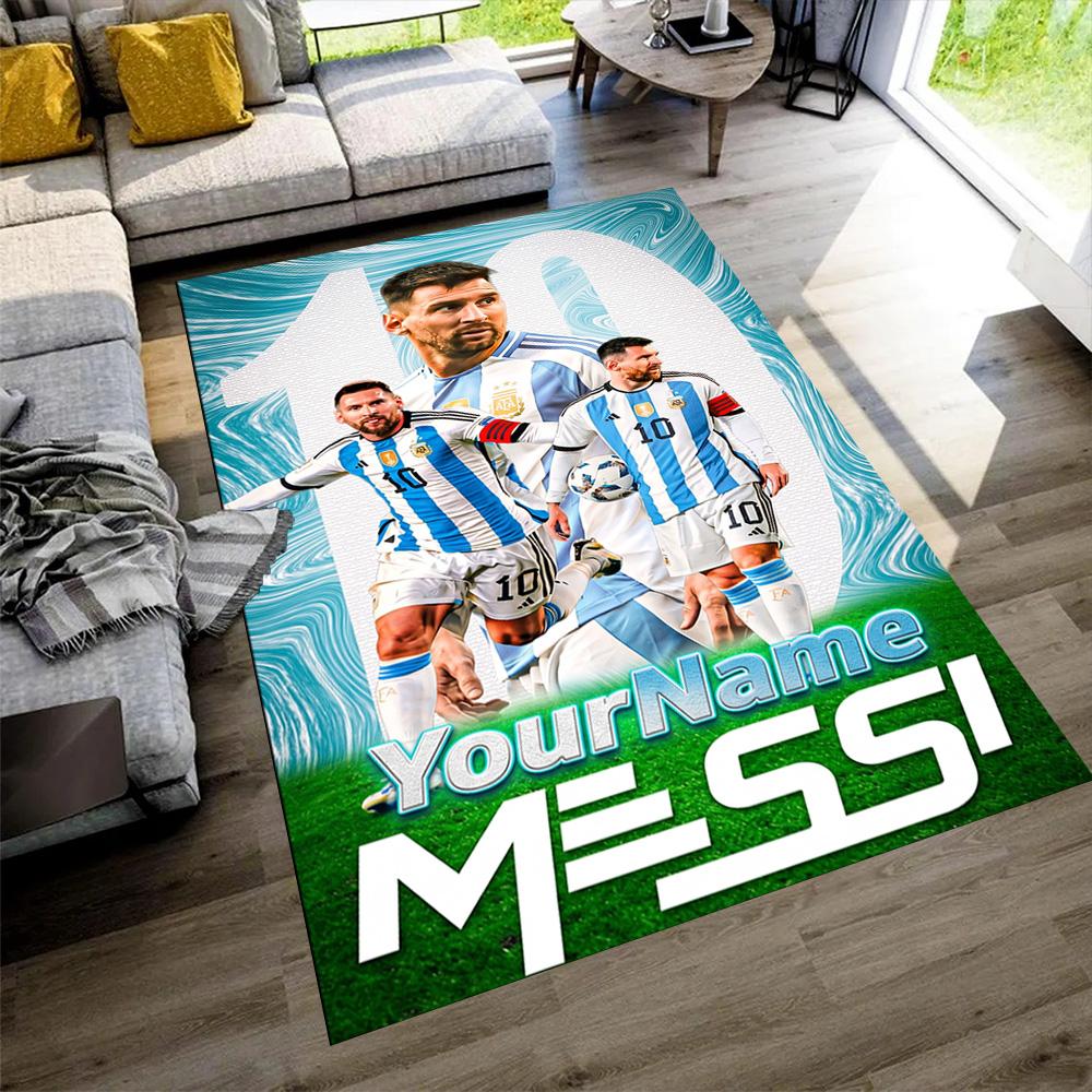 Messi Customize Your Name Carpet Perfect for Hallway Study room Entryway Bedrooms Anti-slip Rug Anime Office Decor