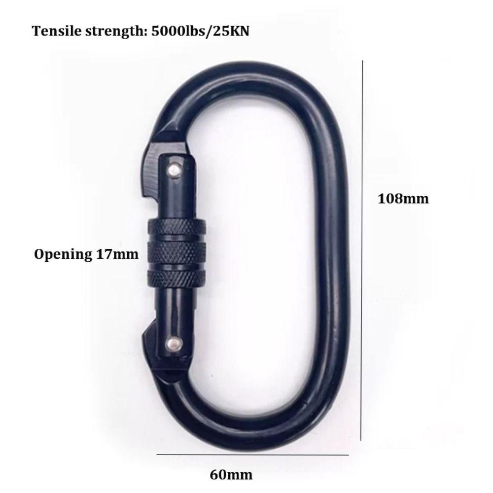 25KN Professional Safety Carabiner Alloy Steel Multicolors Climbing Security Lock Outdoor Ascend Tool