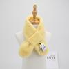 Adorable Kids' Furry Dog Scarf for Autumn/Winter - Cozy Single Color Cross Neck Warmer