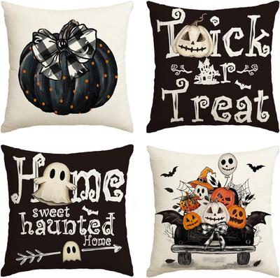 Gruselige und stilvolle Halloween-Kissenbezüge: Kürbis, Geist und Süßes oder Saures Designs Sofakissenbezug, Geschenk