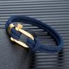 Gold Color Stainless Steel Shackle Bracelet Simple Double Strand Nautical Rope Bracelets for Men Women Handmade Jewelry