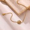 Dainty Daisy Flower Bracelet With Cubic Zirconia For Women Flowers Chain Bracelets Vintage Summer Gold Color Hand Jewelry Gift