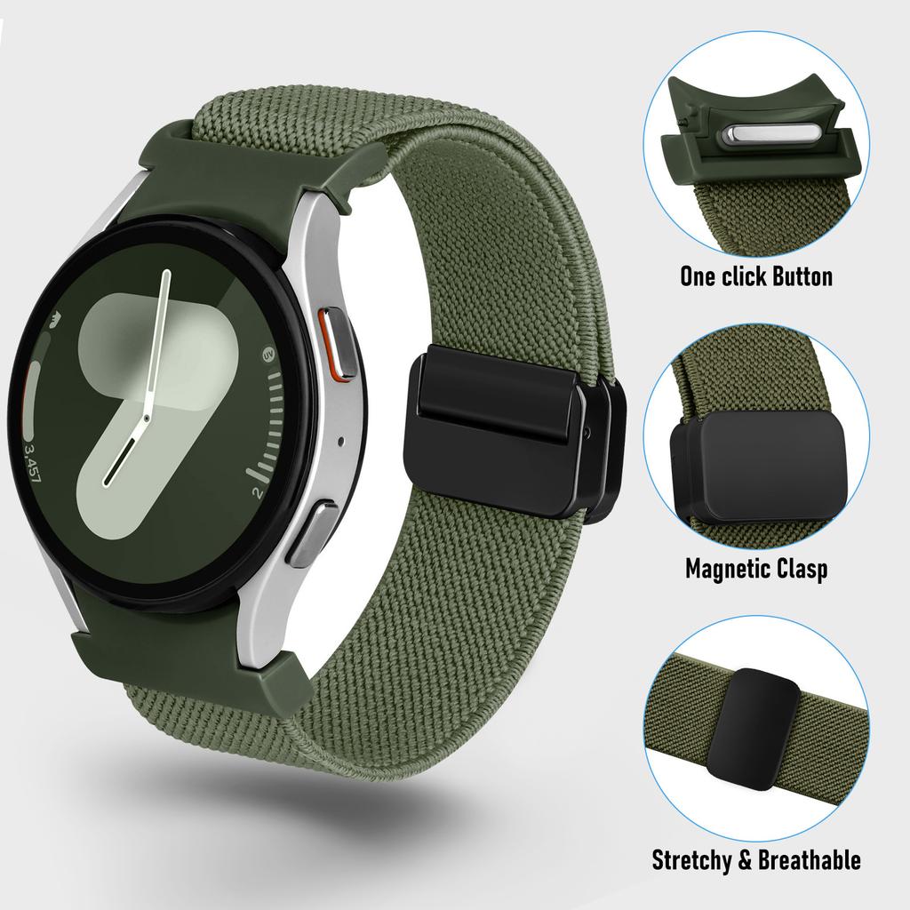 Magnetic Nylon loop Band For Samsung Galaxy Watch 7 6 4 classic No Gaps bracelet Galaxy watch 6 4 5 pro 44mm 47 40mm 20mm straps