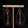 Bohemian Earrings Retro Natural Stone Beaded Pendant Earrings Premium Sense Maillard Earrings