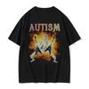 Autism Funny Skull T-shirt for Women, Autism Edge Skull Fans, Casual Round Neck Short Sleeve Large Casual Top