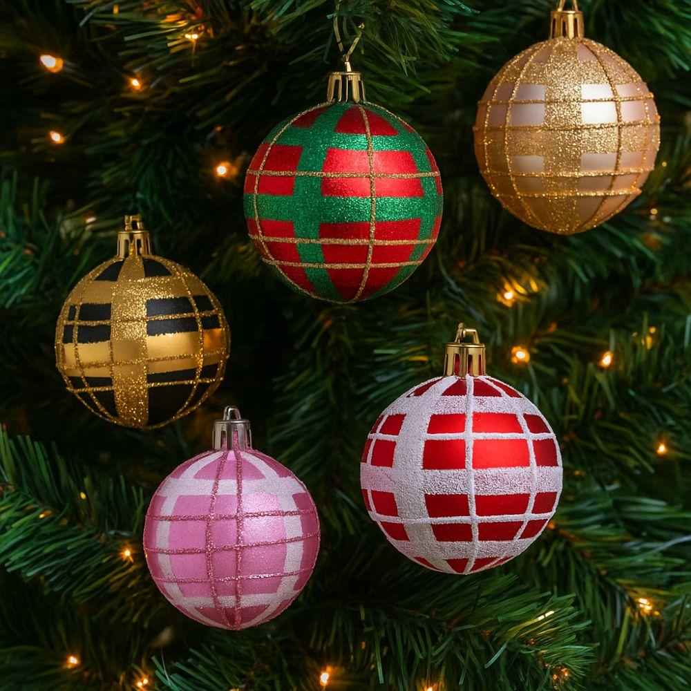 6pcs Painted Christmas Balls Pendant Shatterproof Christmas Gift Balls  Hotel Mall