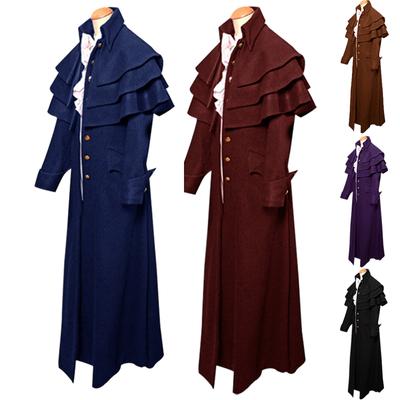 Medieval Retro Mens Steampunk Trench Coat Gothic Jacket Costume Cosplay