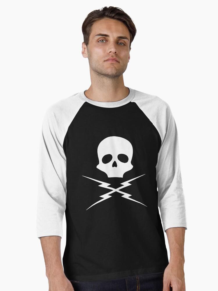 Pulp Skull and Bolts Baseball ? Sleeve Unisex T-Shirt
