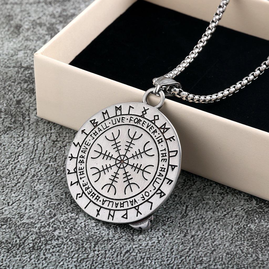 Viking Celtic Wolf Head Necklace Retro Stainless Steel Men's Pendant Personalized Jewelry