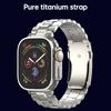 Business Titanium Strap For Apple Watch Series 10 46mm 42mm 45mm 44mm iWatch Ultra 49mm Bands SE Bracelet Turtle buckle Detachable Titanium Wristband