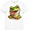 Funny Frog T Shirt Smiling Animal Graphic Tee Casual Everyday Fun Top
