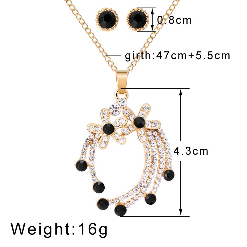 Culoarea elegantă auriu, cristal austriac, pandantive, coliere, cercei, flori de mireasă, seturi de bijuterii cu stras pentru femei