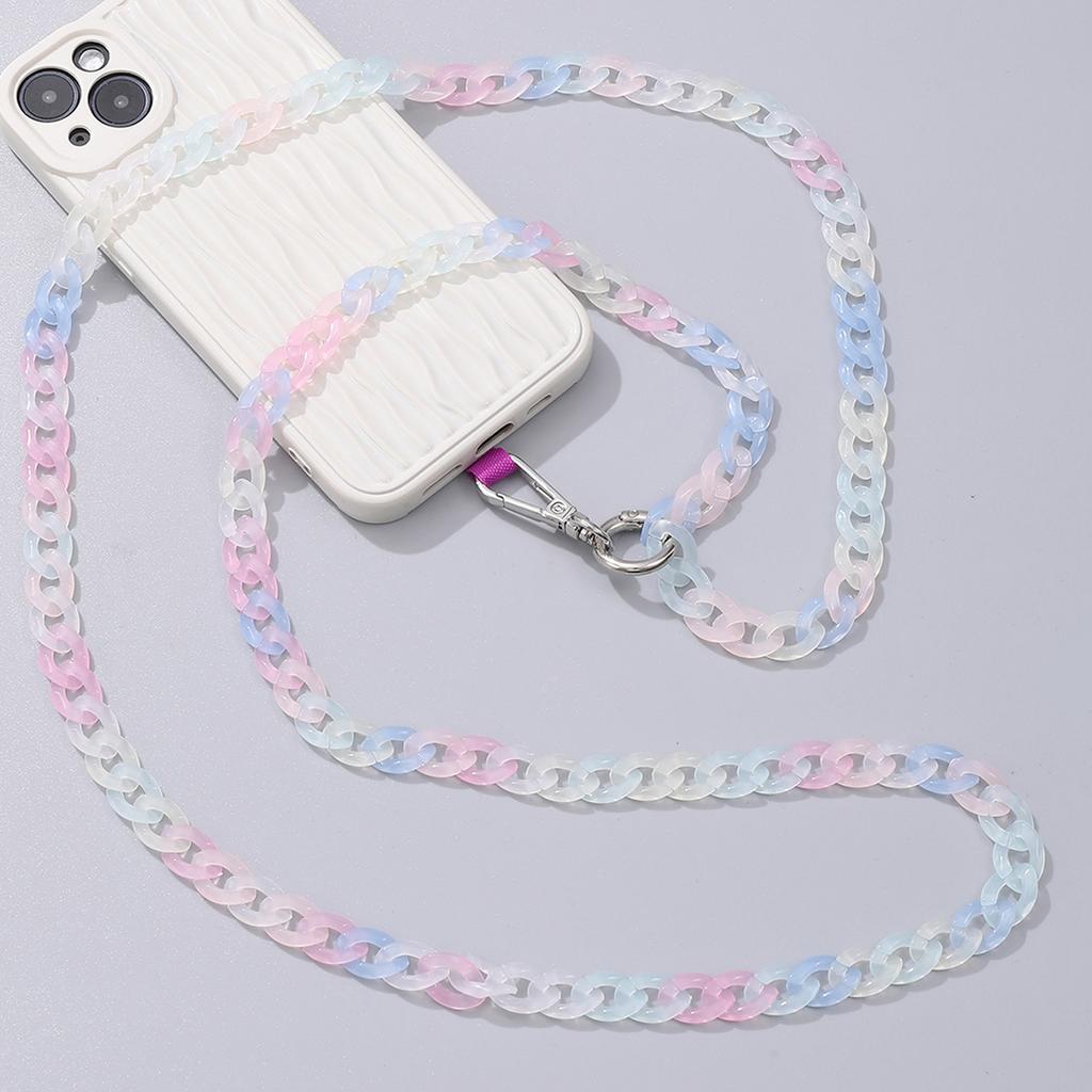 Jelly Color Chain Colorful Acrylic Chain Long Oblique Cross Phone Hanging Rope