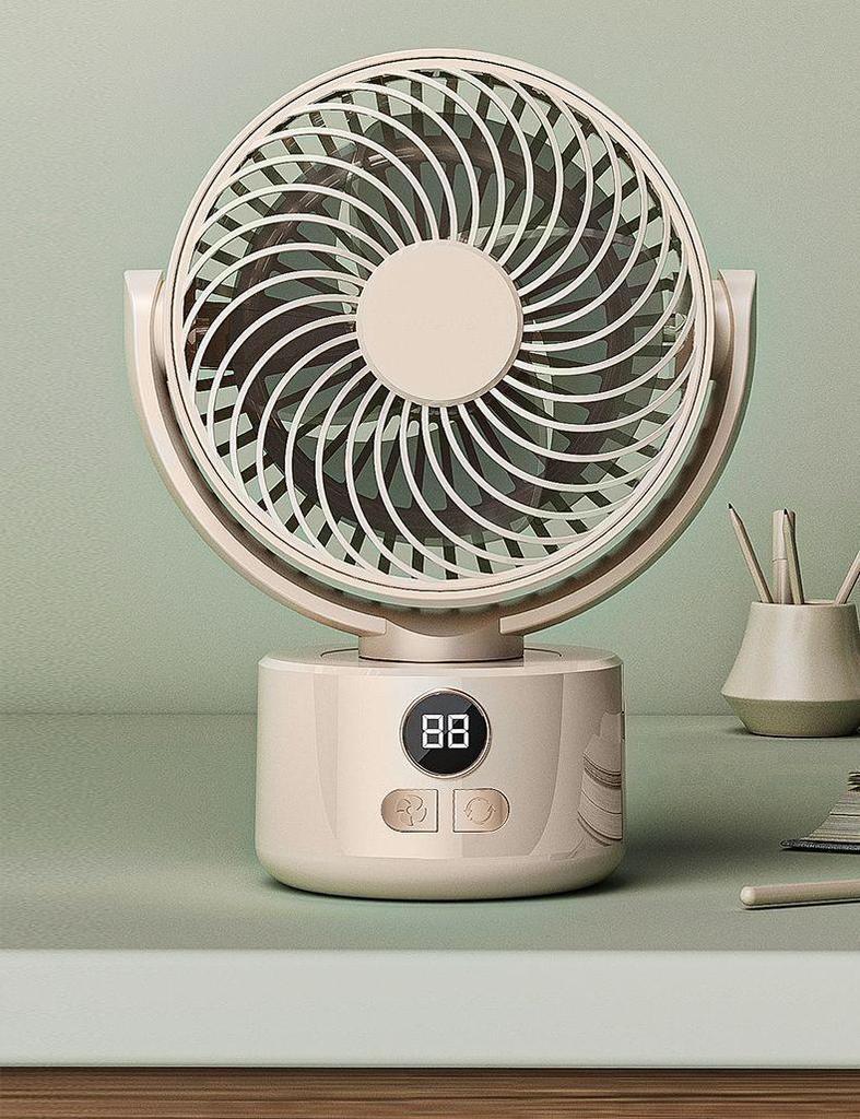 Oscillating Student Fan with 16-Hour Battery for Silent Classroom & Office Cooling