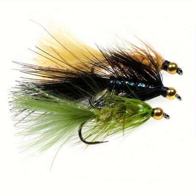 12 Stück Woolly Bugger Streamer Fliegen Messingperlenkopf Angelhaken Für Steelhead Hecht Barsch Regenbogenforelle Angelköder Köder
