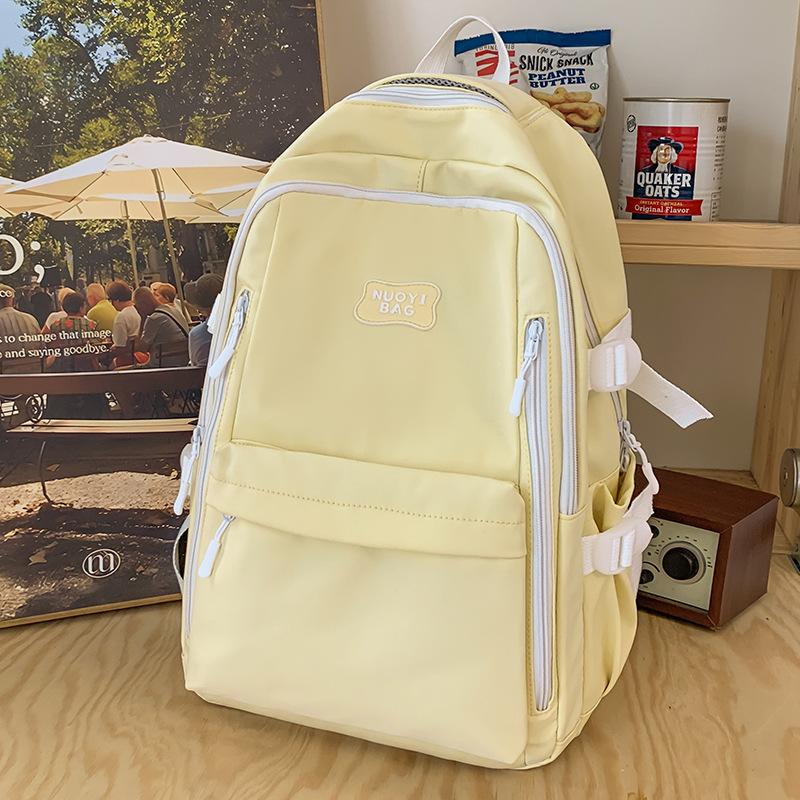 School bag children girls elementary school students solid color backpack junior high school students high school students high quality