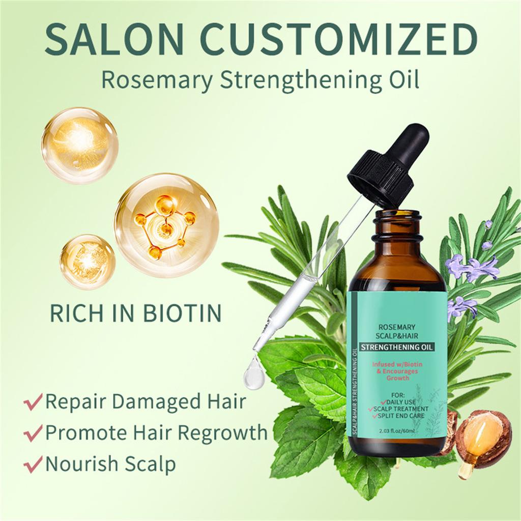 Mint Scalp & Hair Strengthening Oil For All Hair Types W/Biotin 60ml