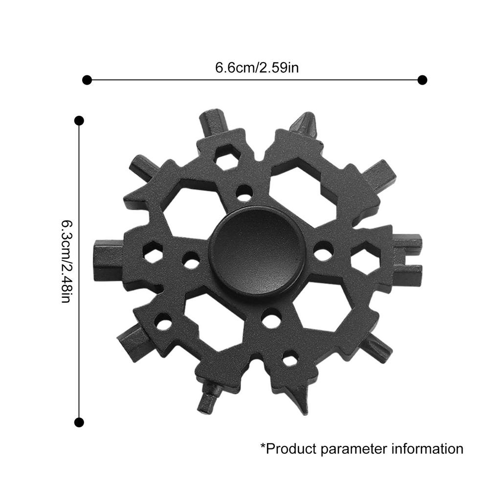 

23-в-1 гаечный ключ-спиннер в форме снежинки, отвертка, карманный инструмент для обслуживания велосипеда, портативные многофункциональные походные гаджеты