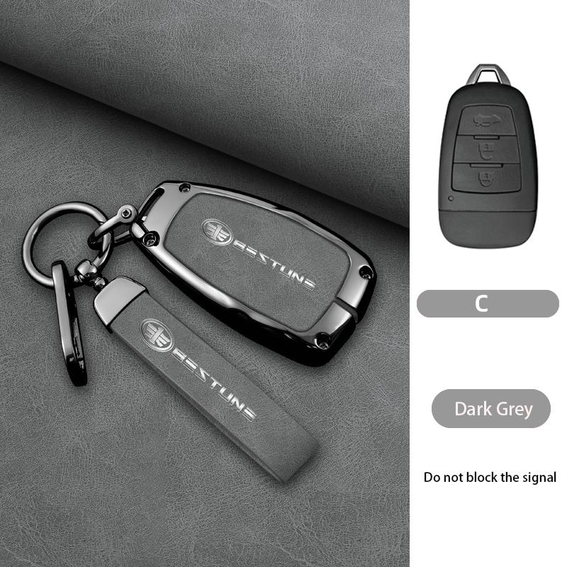 Zinc Alloy Car Smart Remote Key Case Cover Protector Holder Shell for FAW Besturn X80 2018 2019 2020 2021 Keychain Accessories
