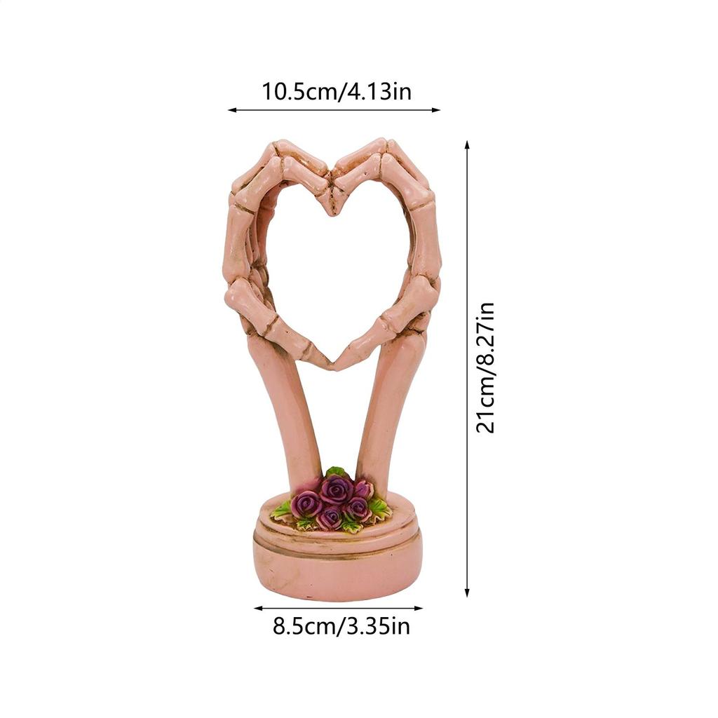Kreative Geste Desktop-Figur Harz Schädel Hand Herz Skulptur Halloween Wohnzimmer Schlafzimmer Grotesk Gotisch Heimdekor