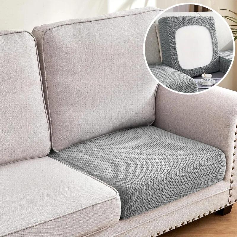 Jacquard Luxury Sofa Covers Elastic Sectional Sofa Seat Case Solid Colors Couch Covers For Sofas Living Room Chaise Lounge Pets
