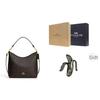 Coach Laurel 36 Logo Zip Closure Faux Leather Crossbody Shoulder Bag Large Women Bags Walnut Black CY685-IMXAQ