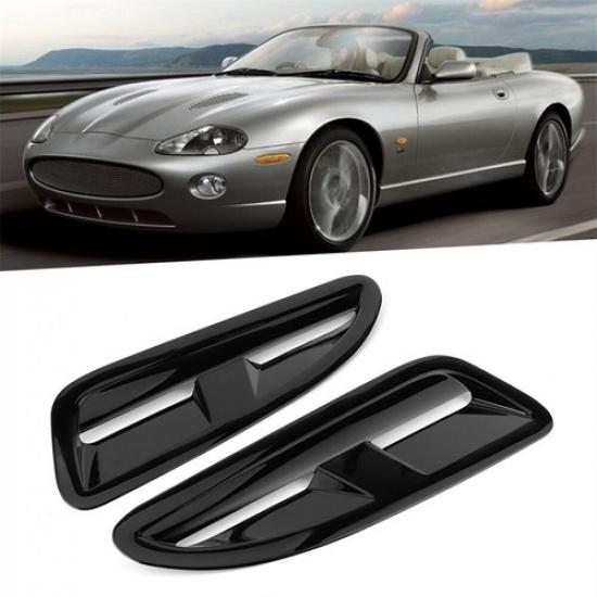 

2x Car Front Bonnet Vents Gloss Black ABS Plastic Replacement For Jaguar XKR XK8