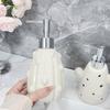 Light luxury cactus ceramic hand soap dispenser bottle for home and hotel bathroom suitable for shampoo and shower gel bottles