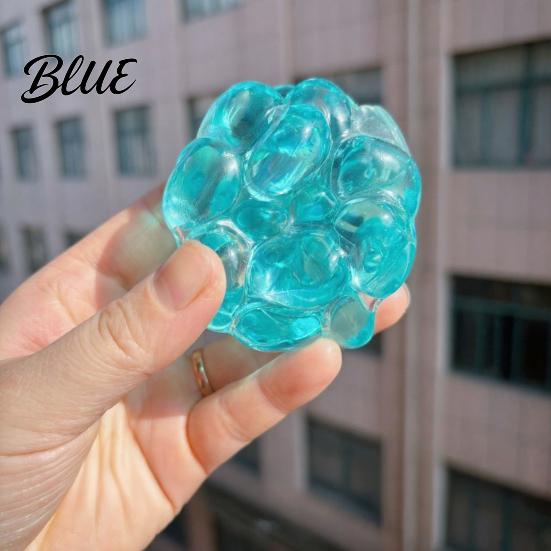 Crunchy Stress Ball Bead Filled Anxiety Relief Shapeable Squeeze Sensory Transparent Toy Portable Travel Moldable Clear Pinch Fidget
