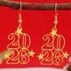 Delicate 2026 Theme Earrings Acrylic Fashion Accessories Party Wedding Earrings Suitable for Casual or Formal Occasions