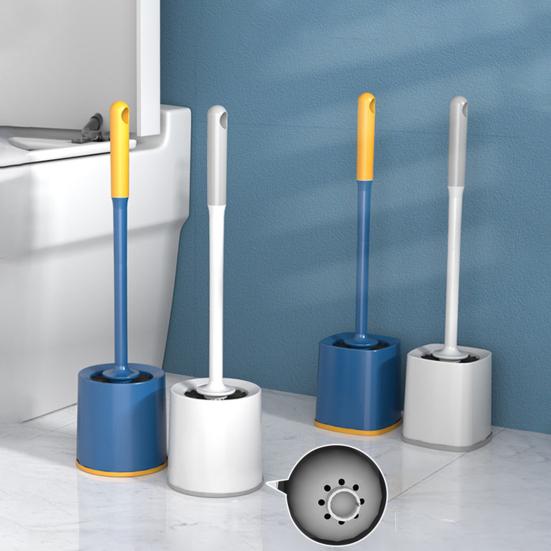Spazzolino da WC con Manico Esteso Antiscivolo e Foro per Appendere, Testa a Spazzole Morbide a Forma di Arco Detergente per Bagno per Pulizia Profonda