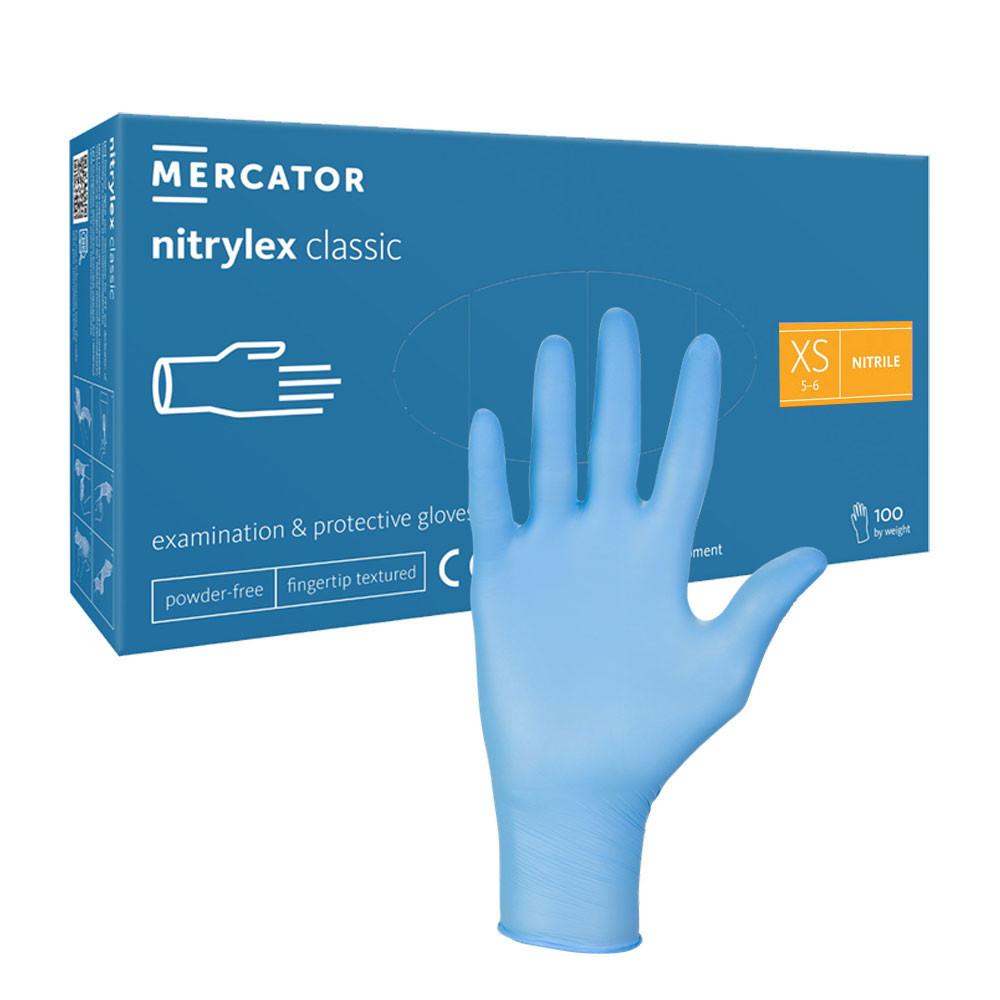 Nitrile Gloves Blue Mercator Nitrylex Classic 100 Pieces