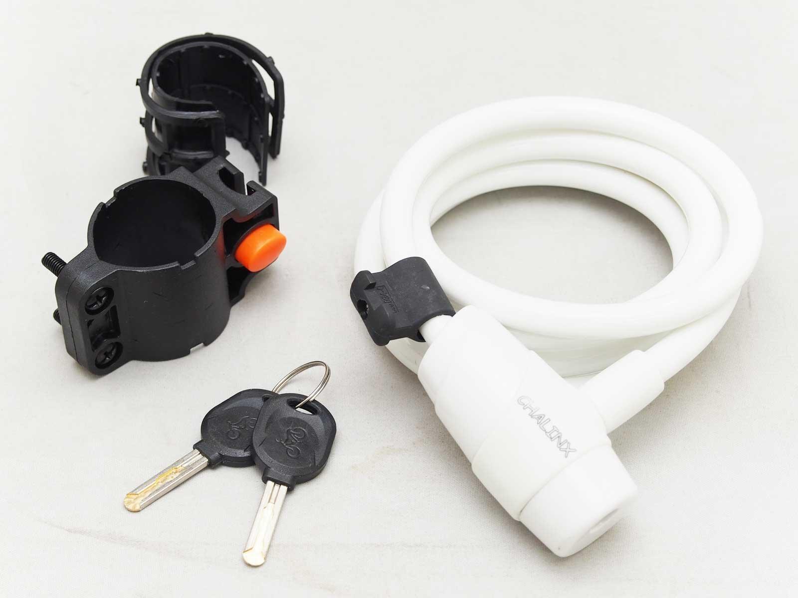 

Велосипедный тросовый замок x 150 см, противоугонный 10 мм (белый)