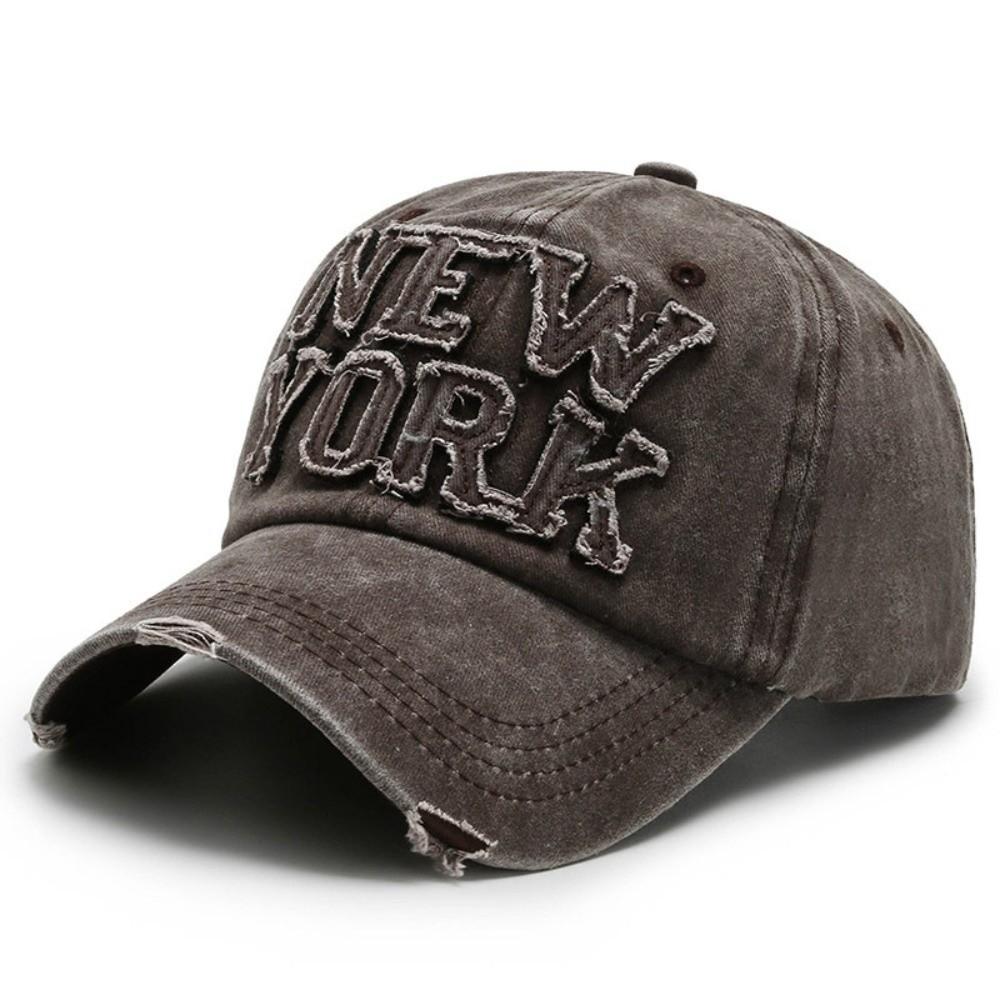 Curved Brim Baseball Cap with Letter Patch Sun Hat Casual Duckbill Hat Sports кофейный