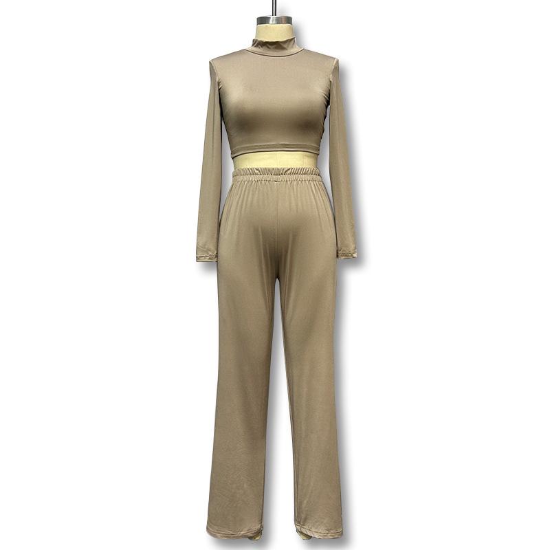 Women's Casual Sportswear Set - European & American Style, Summer & Autumn 2023, Long-Sleeve, Wide-Leg.