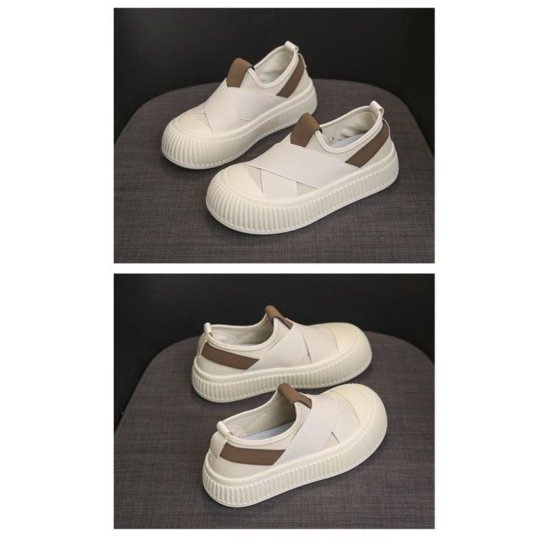 Summer Breathable White Sneakers For Women Trendy Thick Sole Casual Shoes For Students Comfortable Street Style Walking Shoes