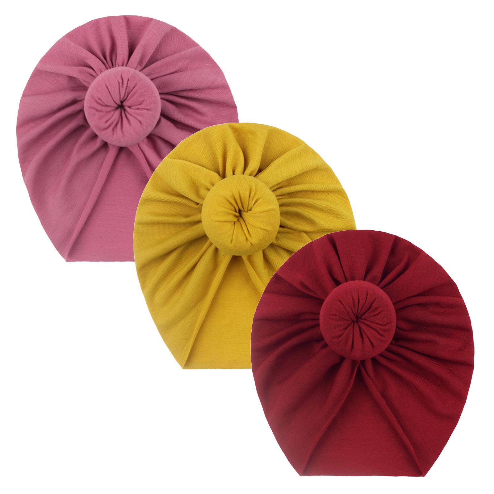 Toddler Kids Baby Girls Turban Knotted Hat Headwear Accessories 3PC