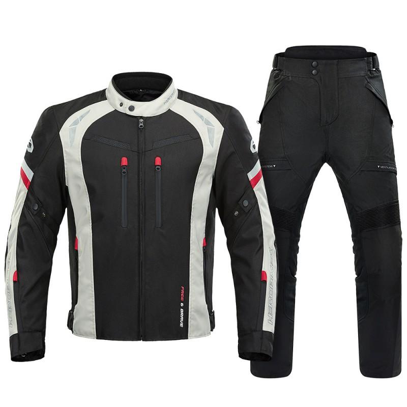 All-Season Waterproof Motorcycle Riding Suit With Removable Armor Protective Gear Mesh Racing Jacket Pants Set