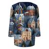 Women's Tops Three-quarter Sleeve Shirt V-neck Loose Casual Shirt Print T-shirt