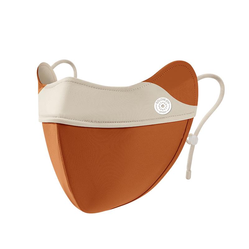 Summer Color Block Gradient Anti-UV Eye Corner Protection 3D Ice Silk Face Mask for Women