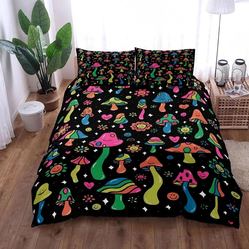 Elegantní Umělecká Ilustrace Houby Sada Povlaku na Přikrývku King Queen Double Twin Single Sada Lůžkovin