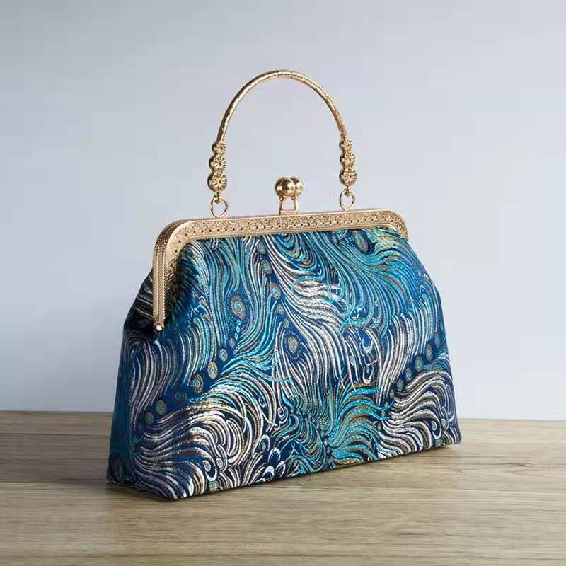 Handgefertigte Stoff Chinesische Goldtasche tragbare Messenger-Kette Schneiden Salon Teambuilding-Klasse Lehrmaterialtasche