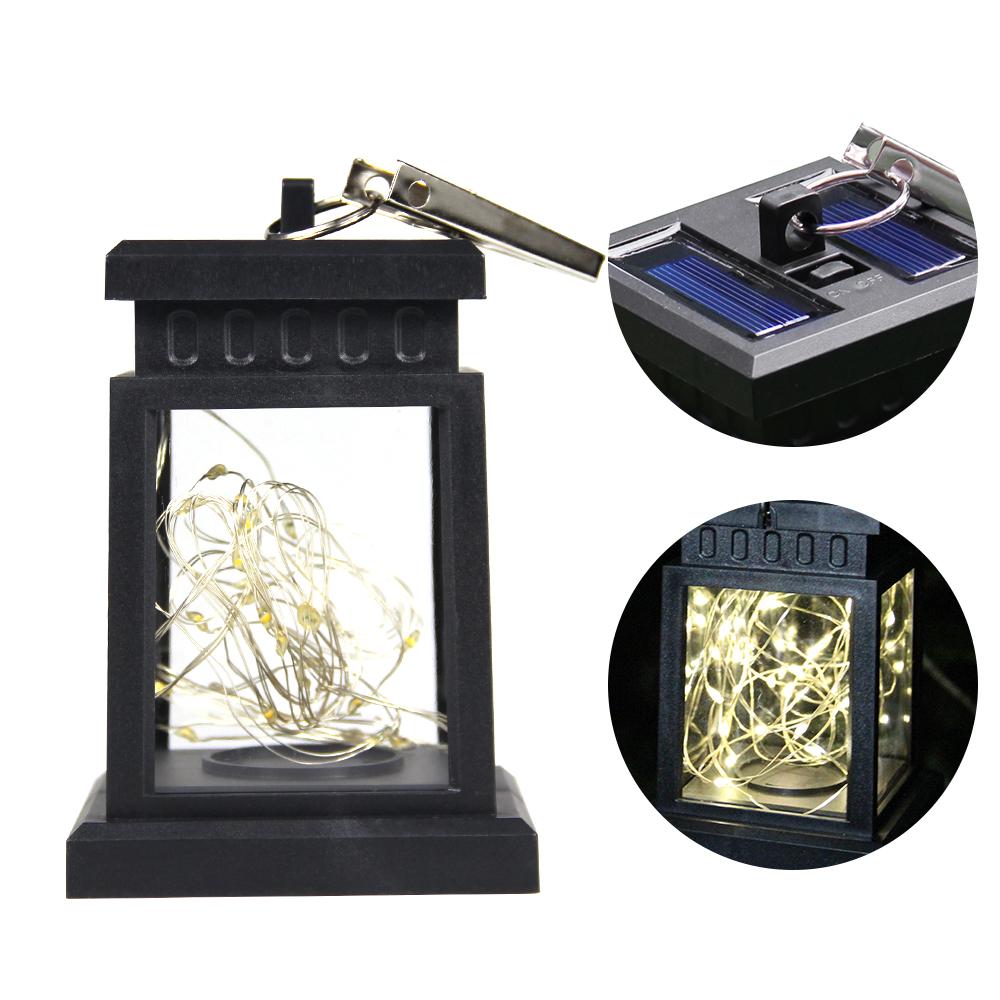 1pcs Retro Palace Lantern Outdoor Solar Lights Hanging Candle Lamps Landscape Yard Light Garden Decor Balcony Terrace Lamp